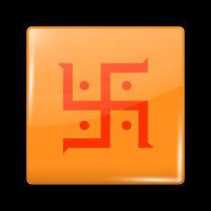 India Jain Variant Flag Glassy Icon Square Shape N2
