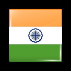 Flag of India Glassy Icon Square Shape