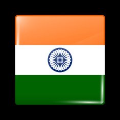 India Variant Flag Glassy Icon Square Shape