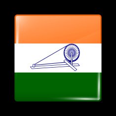 India Swaraj Variant Flag Glassy Icon Square Shape