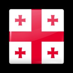 Flag of Georgia Glassy Icon Square Shape
