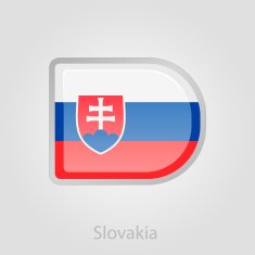 Slovakia flag button vector illustration