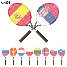 Tennis rackets and flags N2