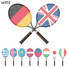 Tennis rackets and flags N3