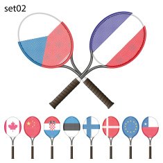 Tennis rackets and flags N4