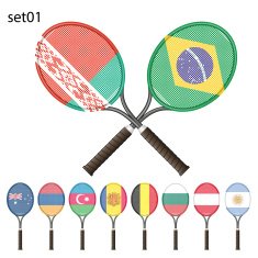 Tennis rackets and flags N5