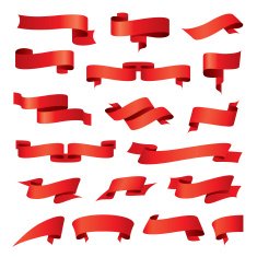 biggest collection of vector red ribbons