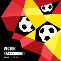 Polygon soccer football background in German Belgian flag colors
