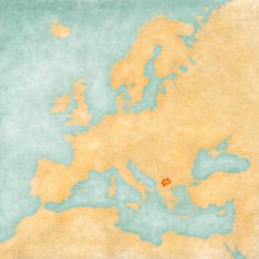 Map of Europe - Macedonia (Vintage Series)