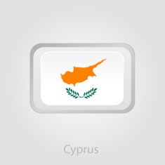 Cyprus flag button vector illustration N2