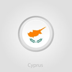 Cyprus flag button vector illustration N3