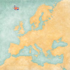 Map of Europe - Iceland (Vintage Series)