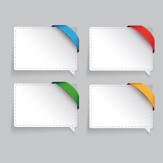 Speech bubble with corner ribbon vector N5