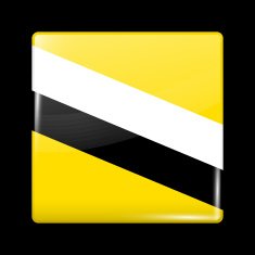 Brunei Protectorate Flag Glassy Icon Square Shape