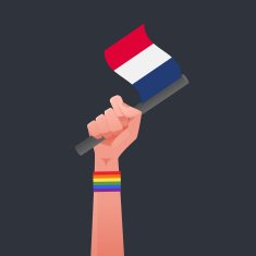 France Flag & Sexuality symbol illustration