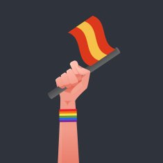 Spanish flag & Sexuality symbol illustration