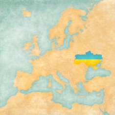 Map of Europe - Ukraine (Vintage Series)