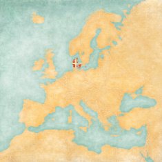 Map of Europe - Denmark (Vintage Series)