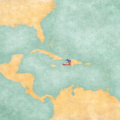 Map of Caribbean - Haiti (Vintage Series)