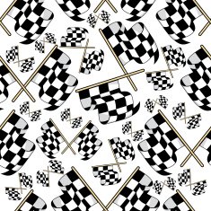 Seamless pattern of motor racing flags