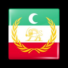 Flag of Azerbaijan Glassy Icon Square Shape N2