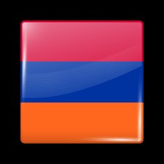 Flag of Armenia Glass Icon Square Shape N3