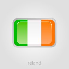 Ireland flag button vector illustration N2