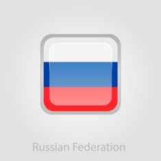 Russian flag button vector illustration
