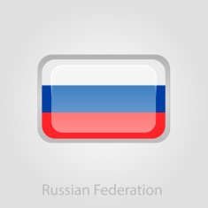 Russian flag button vector illustration N2