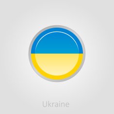 Ukraine flag button vector illustration N3