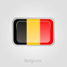 Belgium flag button vector illustration N2