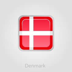 Denmark flag button vector illustration