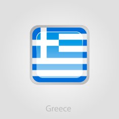 Greece flag button vector illustration
