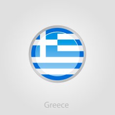 Greece flag button vector illustration N3