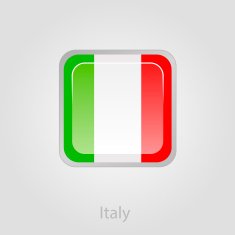 Italy flag button vector illustration