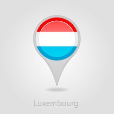 Luxembourg flag pin map icon vector illustration
