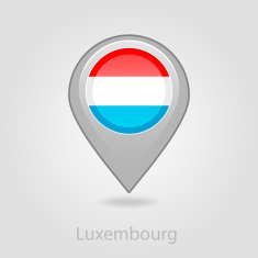 Luxembourg flag pin map icon vector illustration N3