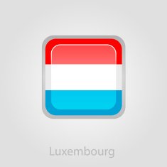 Luxembourg flag button vector illustration