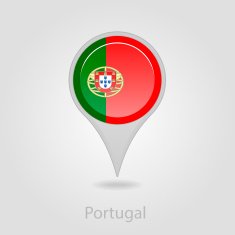 Portugal flag pin map icon vector illustration