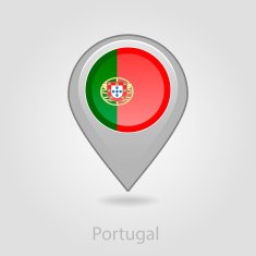 Portugal flag pin map icon vector illustration N3