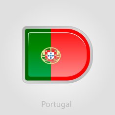 Portugal flag button vector illustration N4