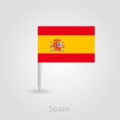 Spanish flag pin map icon vector illustration N2