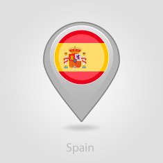 Spanish flag pin map icon vector illustration N3