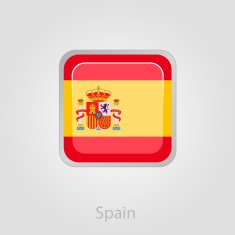Spanish flag button vector illustration