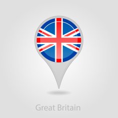 United Kingdom flag pin map icon