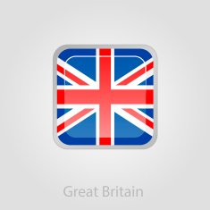 United Kingdom flag button vector illustration