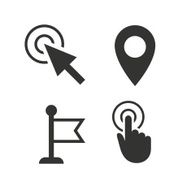 Mouse cursor icon Hand or Flag pointer symbols N5