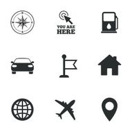 Navigation gps icons Windrose compass signs N2