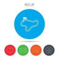 Race track or lap icon Finish flag sign N2