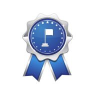 Flag Sign Blue Vector Icon Design